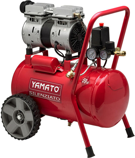 YAMATO compressore silenziato 25 lt oil-less carrellato HP 1 054431 - Hobby  Center Foschini
