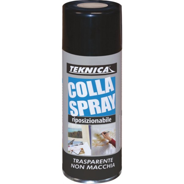 TEKNICA colla spray riposizionabile trasparente non macchia ml.400