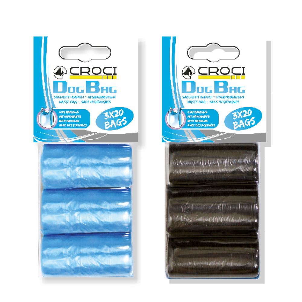 CROCI 60 sacchetti igienici con maniglie per cani color nero - Hobby Center  Foschini